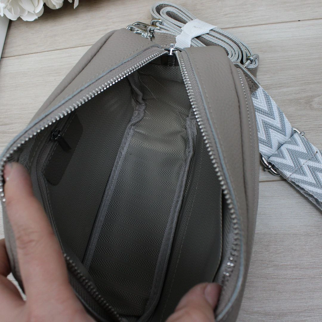 Сумка капучіно крос-боді для творчої особистості з шкіри